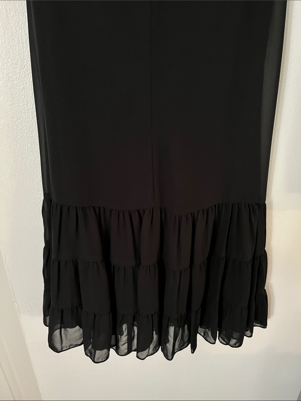 MSK Black Ruffle Hem Mini Dress